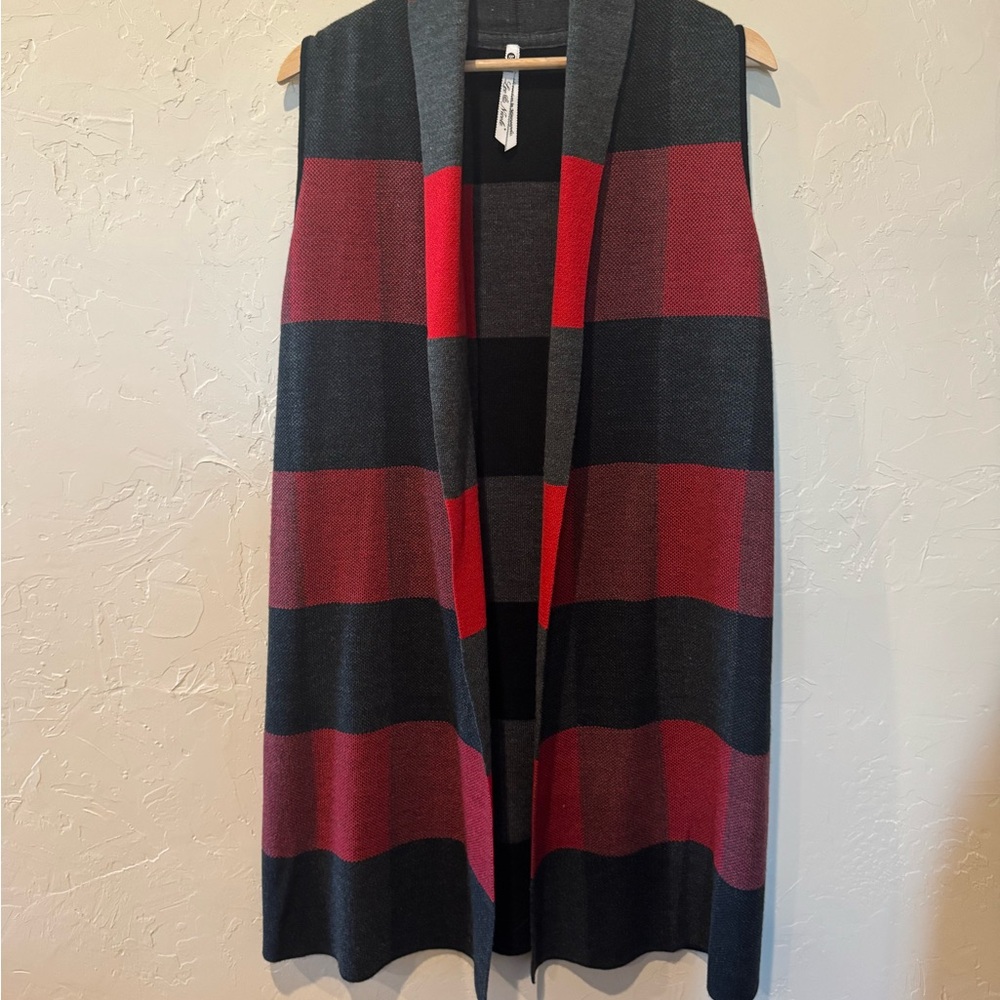 Leo & Nicole Black and Red Striped Cardigan